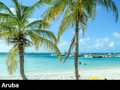 A beautiful day on an uncrowded beach in Aruba