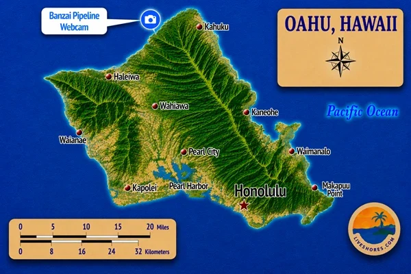 Banzai Pipeline Webcam Map