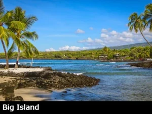 The Pacific Ocean meets a rugged cove in the Big Island of Hawaii
