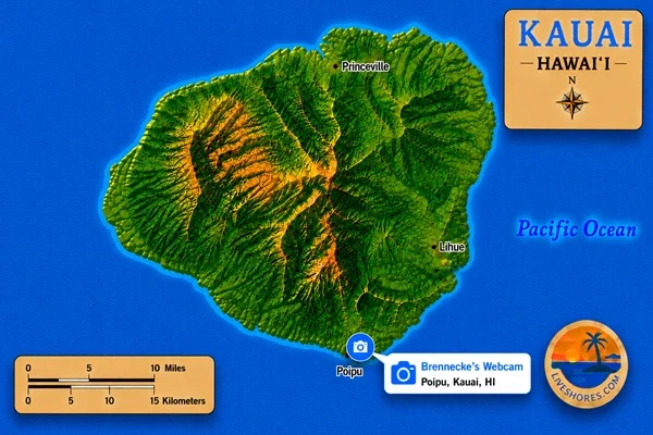 Brenneckes Beach Webcam Map