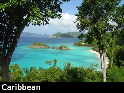Beautiful view of St John's Trunk Bay showing off the turquoise waters of the Caribbean