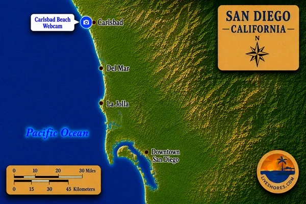 Carlsbad Beach Webcam Map