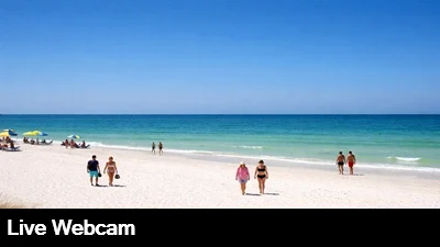 Beautiful, live view of Clearwater Beach as seen from Frenchy's Rockaway Grill.