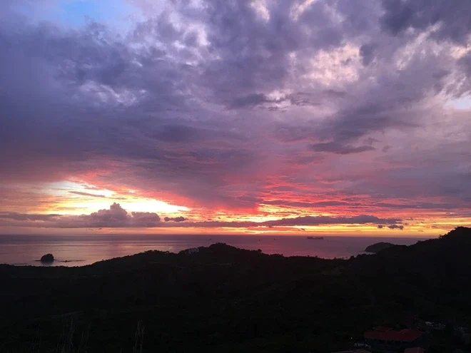 Gorgeous sunset after rainstorm in Playa Flamingo, Costa Rica.