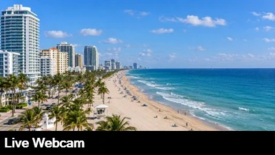 Beautiful view of downtown Ft Lauderdale looking towards the north at the high rises and the beach.