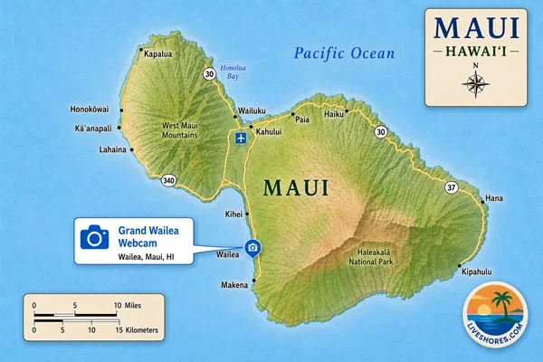 Grand Wailea Webcam Map