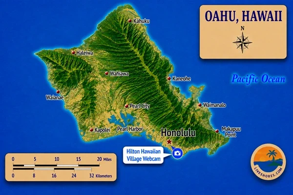 Hilton Hawaiian Village Webcam Map