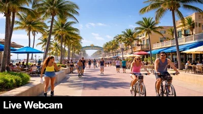 Live view of the Hollywood Beach Florida boardwalk. Check out all of the activity and current weather conditions.