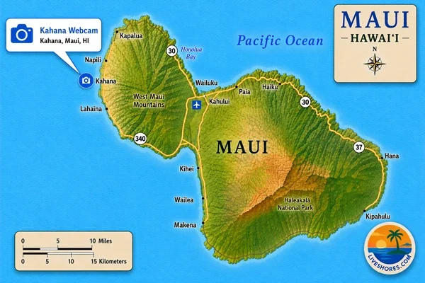 Kahana Webcam Map