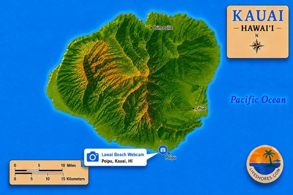 Lawai Beach Webcam Map
