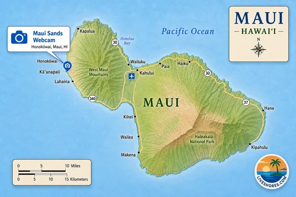Maui Sands Webcam Map