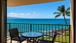 Live view of the beautiful Pacific Ocean and surrounding islands from the Maui Sands webcam,