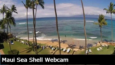 Live view of the beach and surf from the lanai of the Maui Sea Shell condos