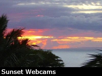 Sun sets after a storm in Maui Hawaii