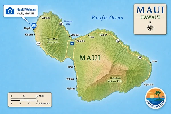 Napili Bay Webcam Map