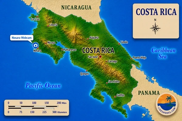 Nosara Webcam Map