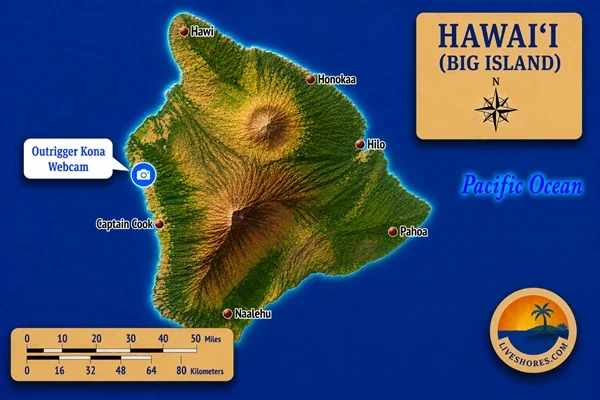 Outrigger Kona Webcam Map
