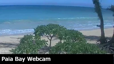 Live view of the Pacific Ocean and Paia Bay on the north shore of Maui, Hawaii