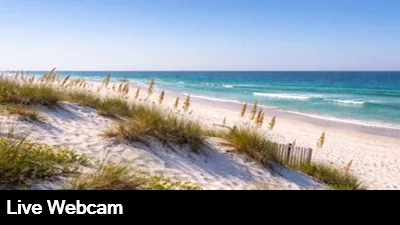 Live, ground level view of Panama City Beach in northern Florida.