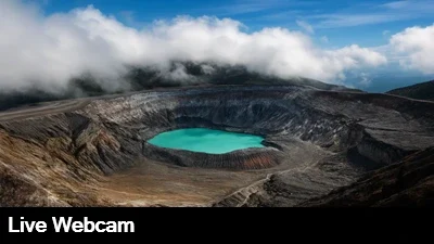 Live view straight into the center of the Costa Rica's Poas Volcano.