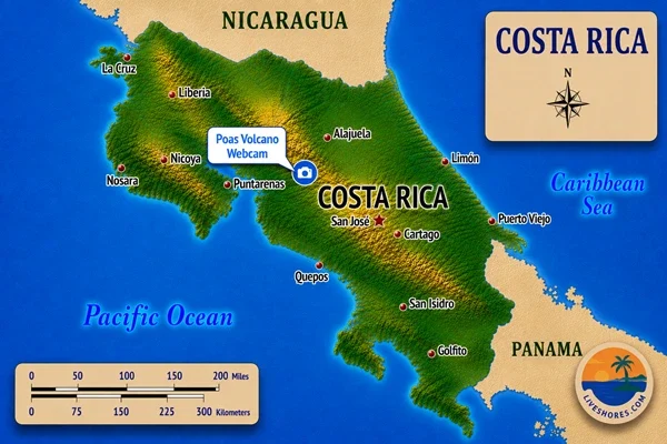 Poas Volcano Map