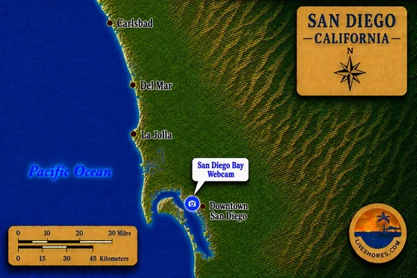 San Diego Bay Webcam Map