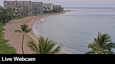 View from the top of the Sheraton Maui looking down on the beach and to the south