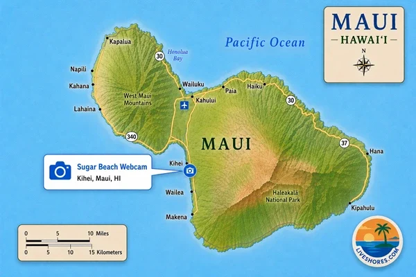 Sugar Beach Webcam Map