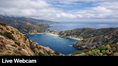 Live view from the the rugged side of Catalina Island in California.