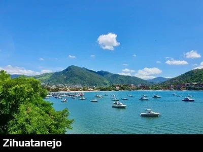 Beautiful view of the moored boats and pier in the Zihuatanejo harbor